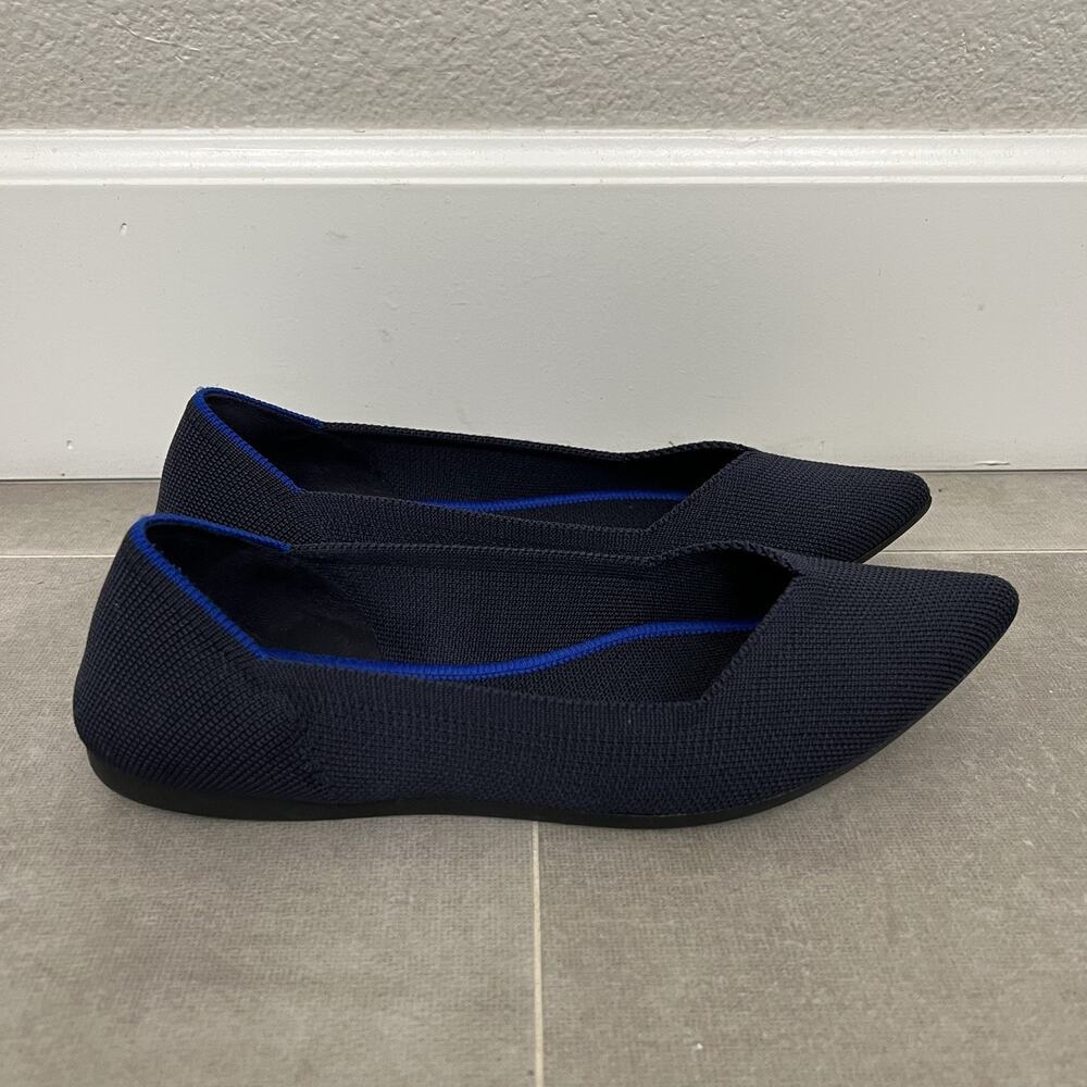 Rothy’s The Point Womens Size 7.5 Maritime Navy Blue Luxury Flats Shoes